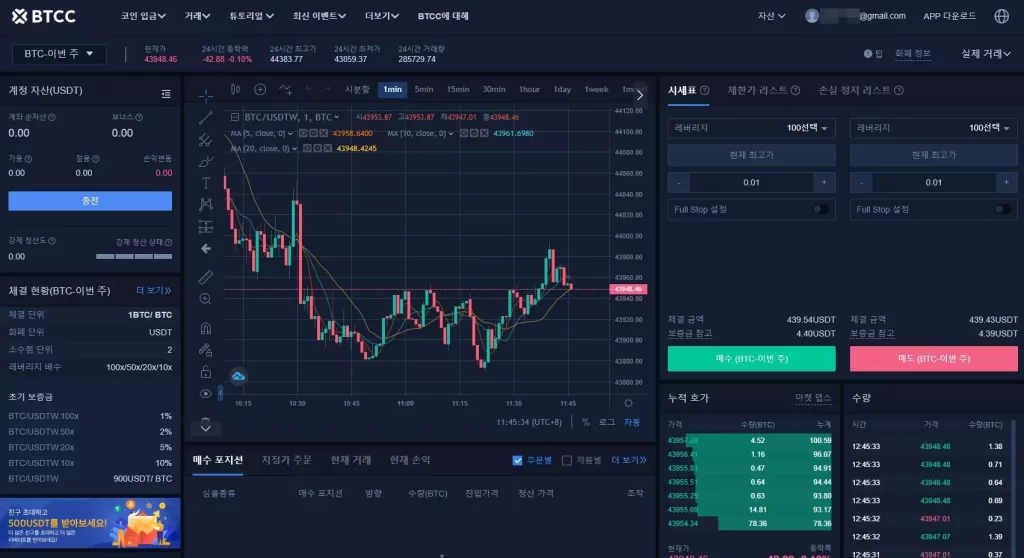btcc trading interface